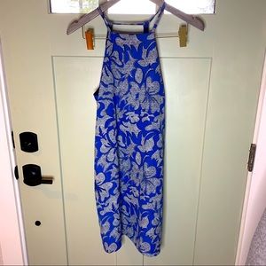 Dress Forum Blue Halter Floral Dress Size Small